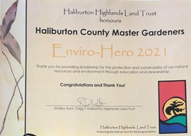 2021 Enviro Hero Award Certificate